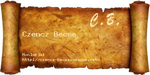 Czencz Becse névjegykártya